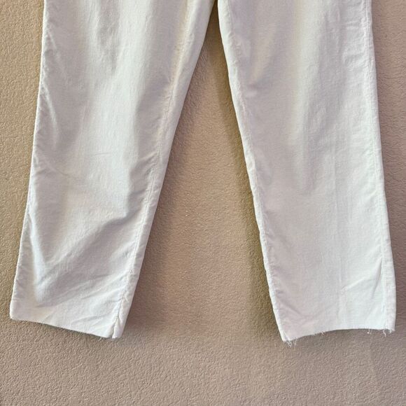 Frank & Eileen Kinsale White Pants Size 2 Raw Hem Cotton Corduroy Stretch - Picture 4 of 16